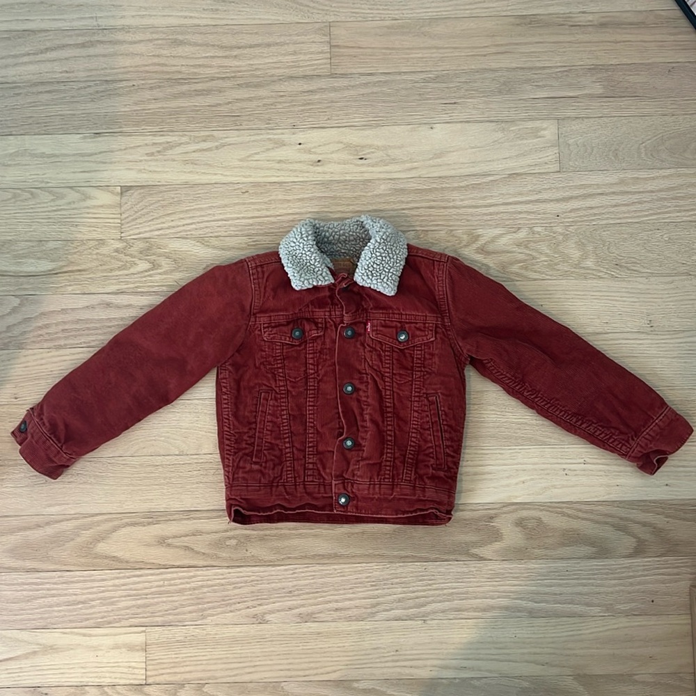 Vintage Levi's burnt orange corduroy jacket rare size 4 kids unisex